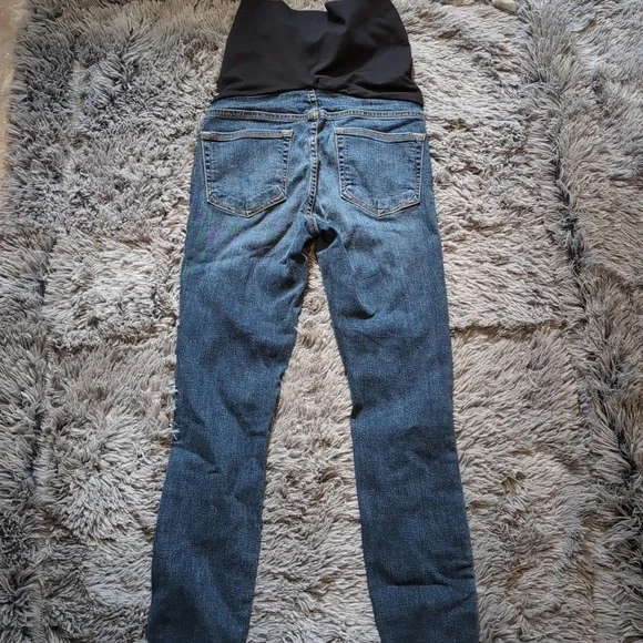 Maternity Good American Dark Blue Ankle Jeans. - Picture 4 of 5